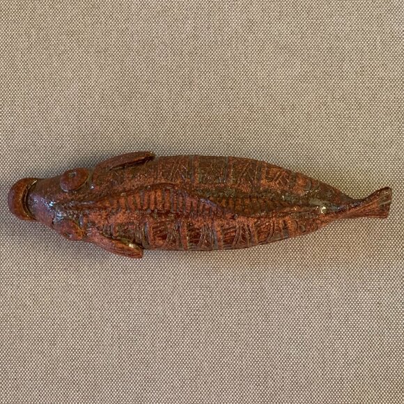 Glazed Terracotta Pottery Fish - Picture 2 of 8